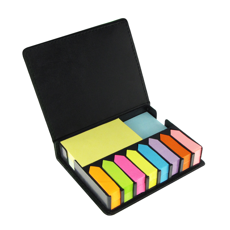 Set de Notas Adhesivas de PU Negro