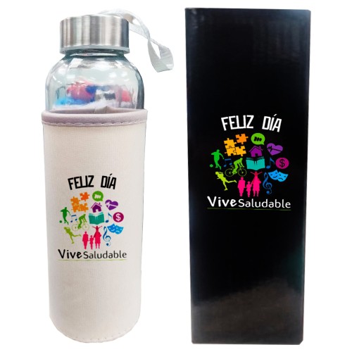 Botella Vidrio con Funda M28