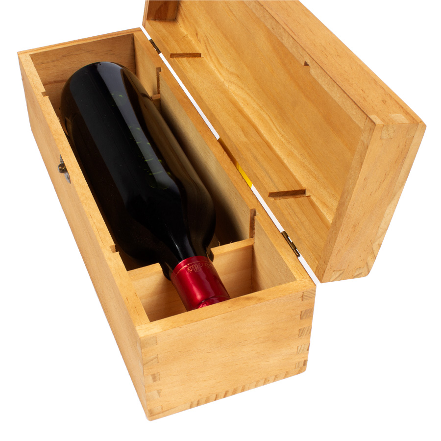 Caja de Madera Natural para Vino