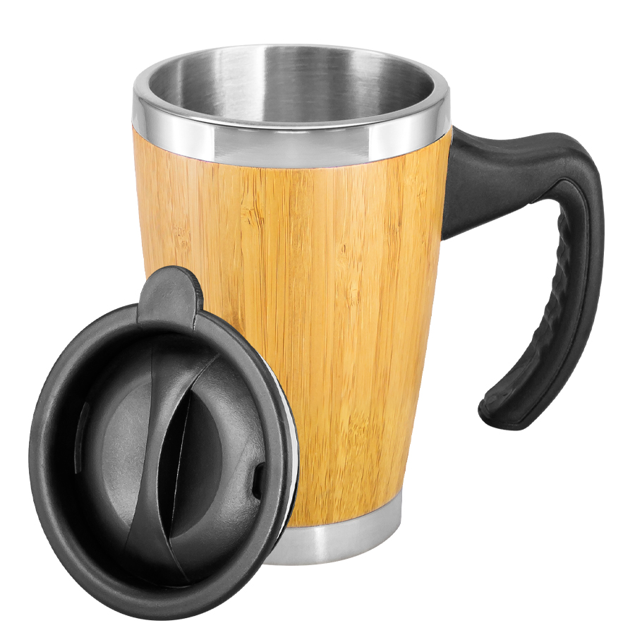 Mug de Bamboo con Asa Plástica