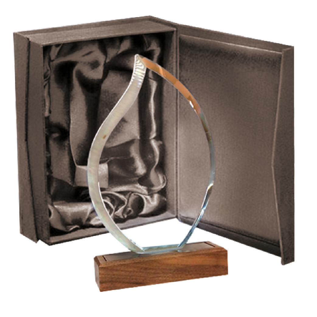 Galvano Cristal con Base de Madera BLAS